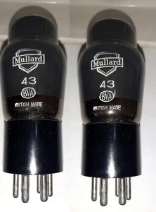 2 x 43 MULLARD output tube , same production tested matched NOS - Picture 1 of 8