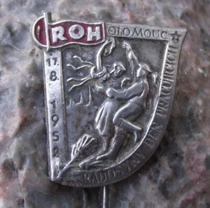 1952 Czechoslovakia Olomouc Trade Union Workers Day Celebration Pin Badge - Picture 1 of 2