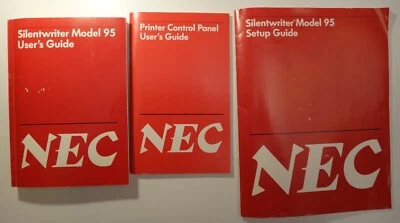 1991 NEC Silentwriter Model 95 User's Guide, Setup Guide and Control Panel Guide - Image 1 of 4