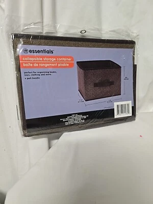 Contenedor de almacenamiento plegable Essentials marrón 11" L X 11" W X 8" H - Nuevo en paquete Foto 1 de 4
