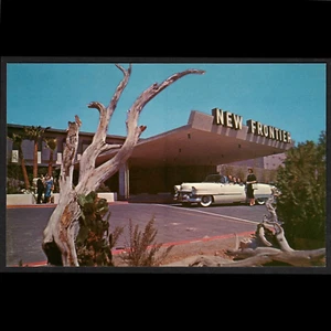 NV Las Vegas, Nevada; NUEVO HOTEL FRONTERIZO 1950 Cadillac: POSTAL CROMADA SIN USAR - Imagen 1 de 2
