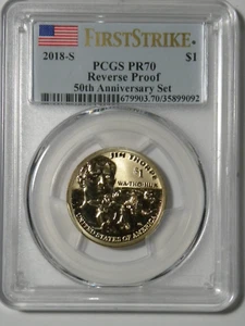 2018 S Native American Jim Thorpe Dollar Reverse Proof PCGS PR70 FS Sacagawea - Picture 1 of 2