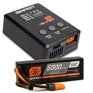 Spektrum Smart Powerstage 5000mAh 2S 50C LiPo Battery (IC5) / 100W S100 Charger - Picture 1 of 1