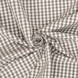Micro Gingham Check Fabric Cedar Brown Cotton Furnishings Craft Dressmaking - Picture 1 of 6