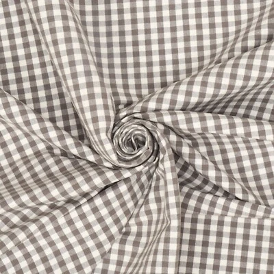 FOY & CO Tessuto a scacchi Micro Gingham Arredamento cotone grigiastro artigianato abbigliamento