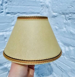Small Rawhide Chandelier Lamp Shade Mini Vintage Clip On Spanish Rustic Western - Picture 1 of 4