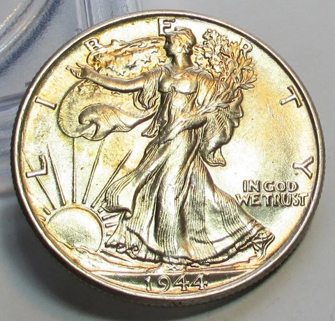 Two (2) Walking Liberty Half Dollars; 1944 & 1945, Both AU/UNC Cover