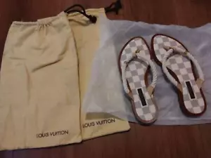 Louis Vuitton Thong Sandals Open Toe Damier Pattern Size 35 US About4 For Women - Picture 1 of 23