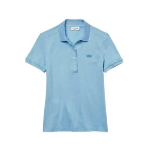 Polo Donna Manica Corta Lacoste Slim Fit PF5462 L99 Bleu - Foto 1 di 4