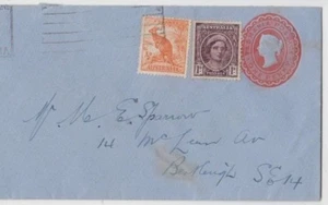Stamp Tasmania pre-printed 1d cover uprated 1&1/2d used 1944 Melbourne Victoria - Picture 1 of 1