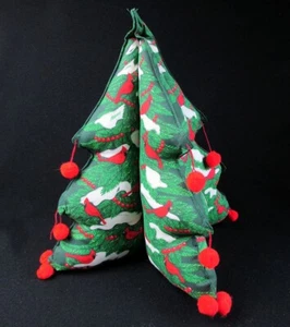 Peluche da tavolo 3D tessuto imbottito albero di Natale cardinali fatto a mano vintage - Foto 1 di 4