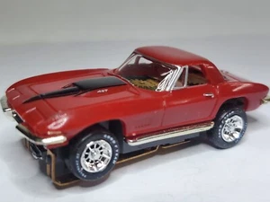 67 CORVETTE CANDY RED HO SLOT CAR, AURORA CHASSIS, beschriftete Reifen, CHROMFELGEN - Bild 1 von 14