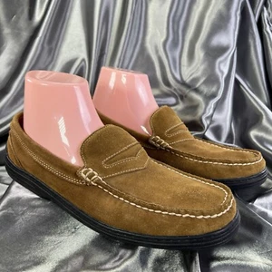 Tommy Bahama Mocasines Para Hombre Talla 9.5 Cuero Marrón Desierto Sin Cordones Zapatos para Barco TB325 - Imagen 1 de 14