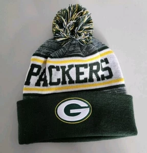 Chapeau toque bonnet à pompons à manchettes Green Bay Packers NFL - Photo 1/2