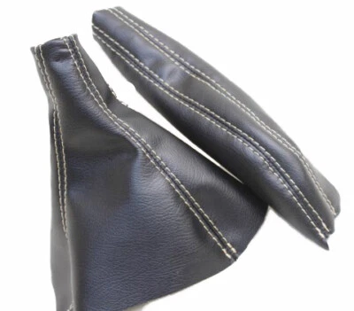 Fits 91-99 Mitsubishi 3000GT Real Leather Manual Shift & EBrake SET Beige Stitch Foto 1 de 4