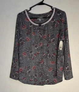 Secret Treasures Women's Long Sleeve Crew Neck Pajama Top - Picture 1 of 8