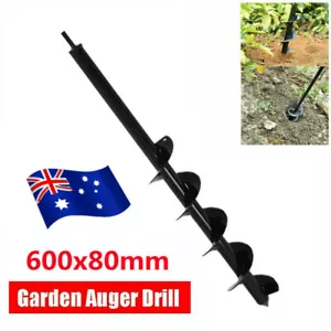 Garden Planting Drill Bit Earth Planter Post Hole Auger Digger Outdoor Φ80x600mm - Picture 1 of 12