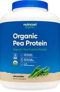 Nutricost Organic Pea Protein Isolate Powder (5LBS) - Protein from Plants - Picture 1 of 5