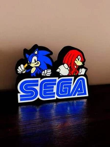 Sega: Sonic and Knuckles - Light up Sign/Logo! Unique wall art! - Picture 1 of 8