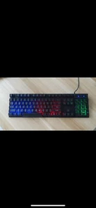 Gaming keyboard Black With Multi Colours. Mechanical Suspension Key Caps - Picture 1 of 10