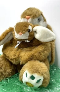EASTER Bunny Rabbit w/ BABY Bunny 18” Carrots Feet by Funny Kids Big SANITIZED - Picture 1 of 12