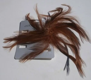 Lux Accessories braune Federn Haarspange - einzelne Haarspange - Bild 1 von 4