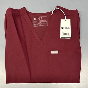 FIGS Women Catarina One Pocket Scrub Top. X-Small. Burgundy. NWT. - Picture 1 of 3