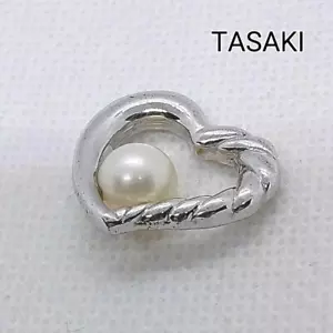 TASAKI Pendant Top Heart Silver Pearl Approx. 6.6mm - Picture 1 of 7