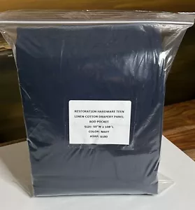 Restoration Hardware Linen-Cotton Drapery Panel RP 50" x 108" Navy NEW $180 - Picture 1 of 7