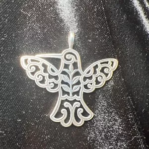 James Avery Retired Vintage Large 925 Open work Hummingbird Pendant Rare - Bild 1 von 8