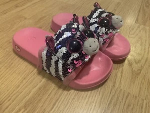 TY Fashion Collection Girls Slip On Sequin Pink Zoey Size 11-13 Sandals - Picture 1 of 7