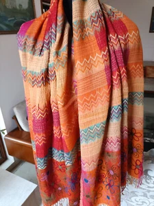 WOMEN FASHION EMBROIDERY ~ BOILED WOOL JAMAVAR PASHMINA SHAWL: 16 DESIGN CHOICE - Picture 1 of 6