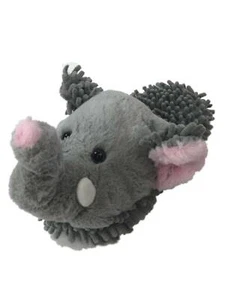 Girls Plush Fuzzy Gray Elephant Slippers Scuffs House Shoes 11-12 - Picture 1 of 1