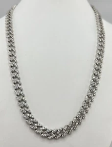 925 79,8 g Sterling Silber 22" 9 mm CZ Miami Cuban Gliederkette wunderschön!!! - Bild 1 von 4