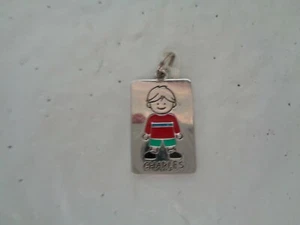Llavero personalizado de tono plateado/metal para niño pequeño ""Charles - Imagen 1 de 1