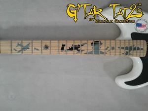 Bomber Airplanes Sticker Decal Inlay - Black for LEFT handed guitar 22-24 Fret - Picture 1 of 2