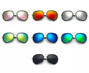 Gafas de Sol Multilateral de Aviador Grande Negro Borde 400UV Reflectante - Imagen 1 de 24