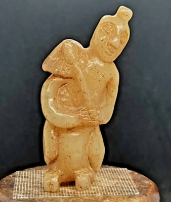 Ancienne statue suspendue représentation du Bouddha Jade Hetian Chine sculpté... - Photo 1/4