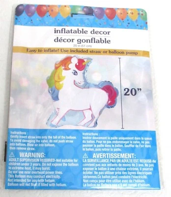 Globo de Lámina Inflable Unicornio Mágico Decoración 20" Nuevo Foto 1 de 4
