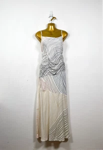 Anthropologie Conditions Apply Dress Size S Midi Long Strappy Ruched Satiny - Picture 1 of 12