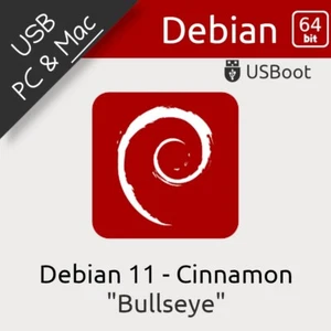 USB STICK LINUX DEBIAN 11 BULLSEYE 64BIT BOOTFÄHIGES LAUFWERK LIVE & INSTALL - Bild 1 von 10
