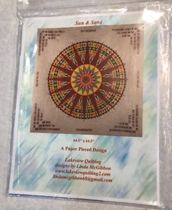 Complete Block Of The Month 12 Month Linda McGibbon 64.5 x 64.5 Sun & Sand - Picture 1 of 16