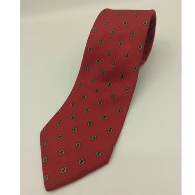 Corbata Christian Dior de seda roja geométrica clásica ropa de trabajo de negocios Foto 1 de 4