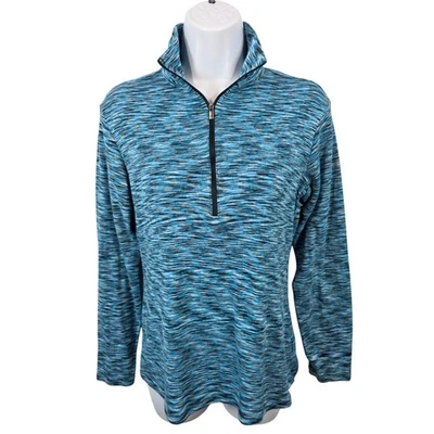 Columbia Mujer Pullover Manga Larga 1/4 Cremallera Azul Teñido Espacial Top / B46 Foto 1 de 4