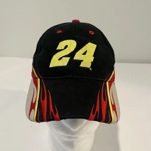 NASCAR Flame Hat 24 Jeff Gordon Chase Authentics Strapback Cap Hat Vtg - Picture 1 of 7