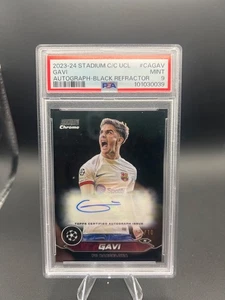 2023-24 Topps Chrome Stadium Club UCL Gavi Autograph Black 08/10 PSA 9 Barcelona - Bild 1 von 2