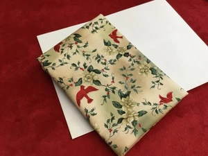 Beth Ann Bruske Christmas Fabric 32x44” Cardinals & Holly, Tonal, David Textiles - Picture 1 of 7