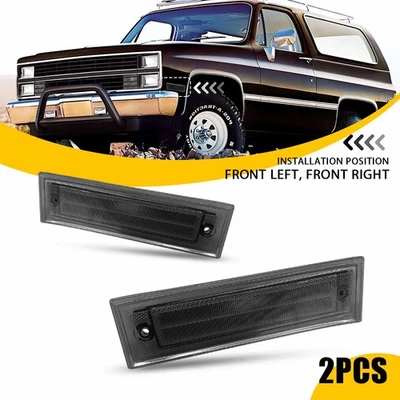 Set 2 Front Side Marker Signal Light Lens Lamp Housing for GMC Suburban 1981-91 — 第 1/4 张图片