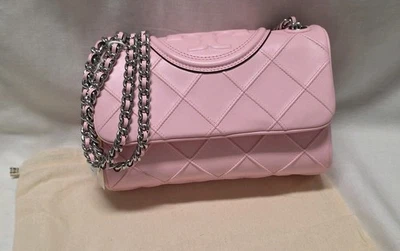 Tory Burch Flemming Small Convertible Shoulder Bag Pile Pink MSRP $598 - Image 1 of 4