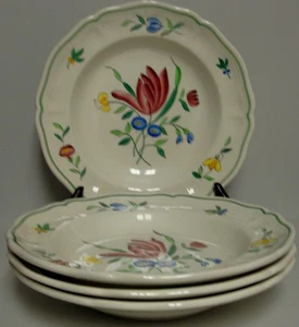 Longchamp TULIP Rimmed Soup Bowl set of 3 - Picture 1 of 2